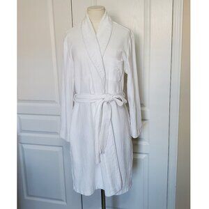 Lauren Ralph Lauren Premium Cotton Waffle Bath Robe in White Size M